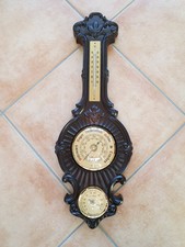 Fischer Wetterstation analog Thermometer Hygrometer Barometer DDR Holzoptik