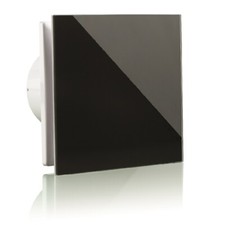 WC Lüfter Raum Ventilator Abluftlüfter Echtglasfront Klappe Ø100/125 mm Standard