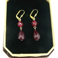 BAILYSBEADS edle Turmalin & dunkelrot Rubin Ohrringe Ohrhänger NEU m72