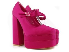 Rosa Plateau-Pumps mit