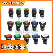 Drucktaster Schalter 12V / 24V / 220V / Drucktastschalter 5A Ø16mm 3 or 5 -Polig