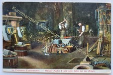 AK 9301 Frohnau Frohnauer Eisenhammer Meister Martin und sein Sohn Schmied 1910