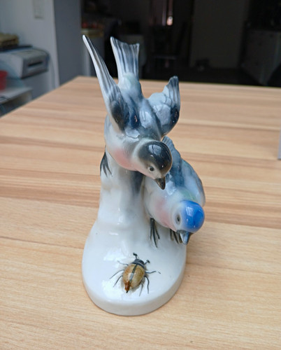 Porzellanfigur vögel käfer - porzellanfigur,