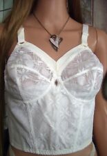 Vintage Triumph elasti chic strammer Mieder Long BH Spitze 85 B weiß NEU (ö48)
