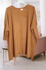 Pullover Überwurf Lagenlook 48 50 52 54 56 58 XL XXL XXXL Fransen terracotta