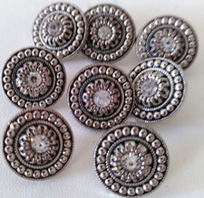 8 Trachtenknöpfe Dirnd Knöpfe Ösenknöpfe 14 mm Jackenknöpfe Silber Metall