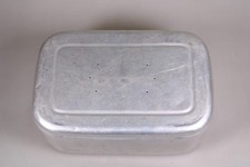 alte Brotdose Brotbüchse Brotzeit Aluminium Stullenbox Bemmenbüchse eckig