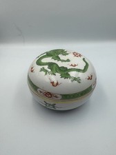Meissen Deckeldose Dose Grüner Mingdrache Ming Drache Goldrand D:12,5cm