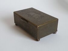 SCHATULLE Zigarrendose Blech JUGENDSTIL Elefanten Kugelfüßchen