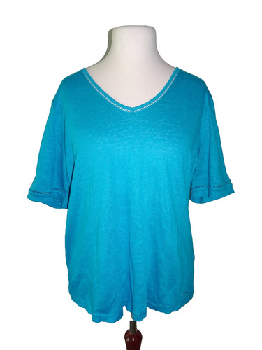 Brax damen leinen shirt - brax, petrol