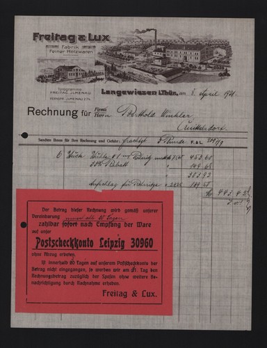 Langewiesen rechnung 1921 - langewiesen,,