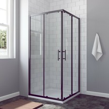 90x90x195cm Duschkabine Eckeinstieg Schiebetür Duschabtrennung Duschwand ESG 