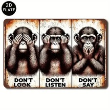 Blechschild 3 Affen Nichts