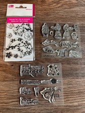 Nr. 12 Stempel-Set Clear Stamps Weihnachten/Kirschblüten Efco/Rayher 3St.