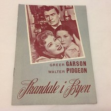 Scandal at Scourie Greer Garson Walter Pidgeon Vintage 1953 Danish Movie Program