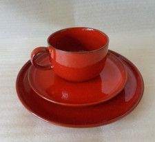 1 Tee-Kaffee Gedeck 3tlg. Melitta Ceracron orange-rot 70er Jahre