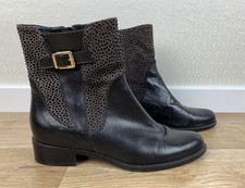 BRUNELLA Gr. 37 Leder Stiefel Made in Italy Boots Stiefeletten schwarz grau ü2