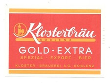 Bieretikett Klosterbrauerei