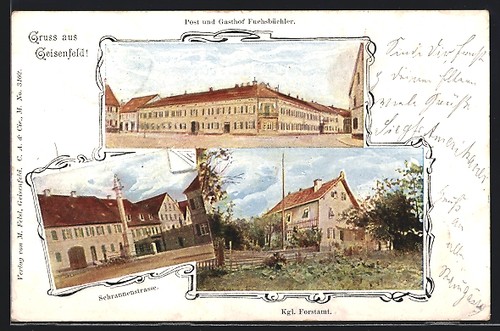 Geisenfeld post und - ak, geisenfeld,