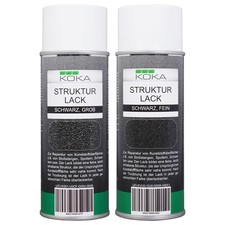 KOKA Struktur-Lack Set Grob u. Fein Kunststoff Kräusel-Spray in Schwarz 800 ml