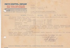 ERFURT, Brief 1951, Fritz Knittel Firnis Farben Lacke Klebstoffe Pinsel chemisch