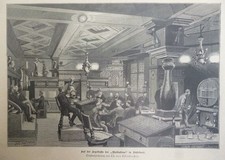 Holzstich Auf der Kegelbahn