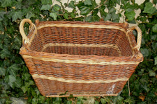 alter Wäschekorb Weidenkorb geflochten Korb Holzkorb Blumenkorb Top