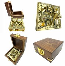 Kompass Holz Messing & Glas im Maritim Antik Stil 9cm Schiff Navigation Deko