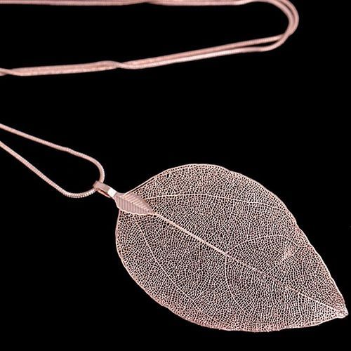 Halskette blatt rosegold - blatt,