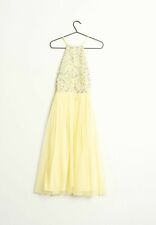 Damen Hochzeit/Brautjungfern Maja Deluxe Abendkleid Paillettenkleid lang gelb 