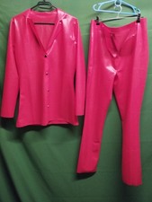 Latex Anzug Set Rot Jacke