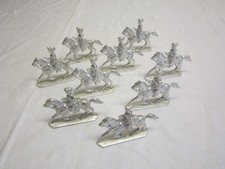 9 Stück - vollplastische Zinnfiguren - 9 Stück Reiterfiguren - unbemalt 