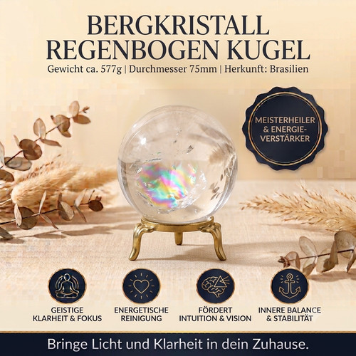 Bergkristall kugel brasilien - bergkristall,