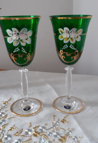 Weingläser kristall goldrand - weingläser,