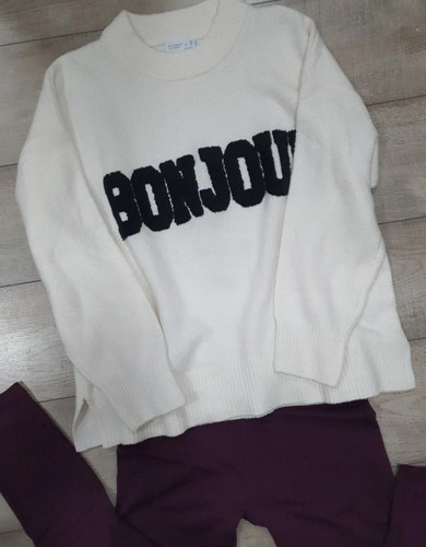 Pullover lang weiß bonjour - pullover,