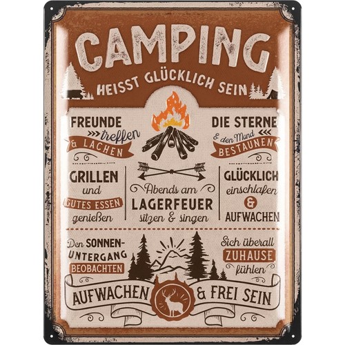 Xxl retro blechschild camping - xxl,