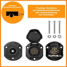 PKW 13-polige Anhänger-Steckdose Kunststoff 12V NSL-Abschaltung inkl. Dichtung