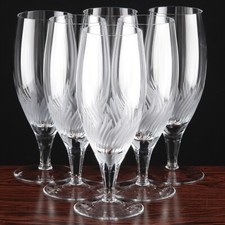 6 Biertulpen Biergläser Cocktailgläser Pilstulpen Flamen Schliff 21 cm ReUse 