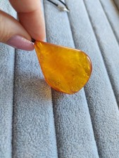 Wunderschöner Vintage Anhänger Bernstein Heilstein Blatt Form Sterling Silber🧡