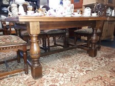 antike große Sitzgruppe Gründerzeit Esstisch mit 6 Stühlen um 1890-1900 Eiche