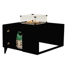 Feuertisch, quadratisch, schwarz 90x90 cm Enjoyfires Mida