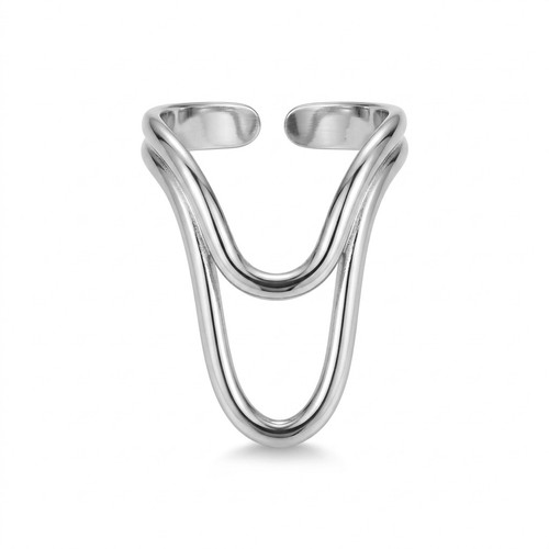 Edelstahl ring wellen design - edelstahl,