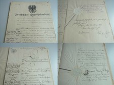 Hypothekenbrief LÜTZEN 1874 & Kaufbrief 1864 für Kfm. BIRNBAUM / Notar JM WÖLFEL