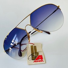 vintage ALPINA TR3 TR7 gold sunglasses W.Germany half rim TR4 M1 MEDIUM Atze