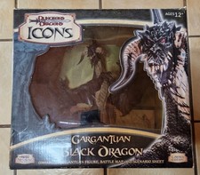 Dungeons and Dragons D&D Schwarzer Drache Miniatur in Original Verpackung Wizard