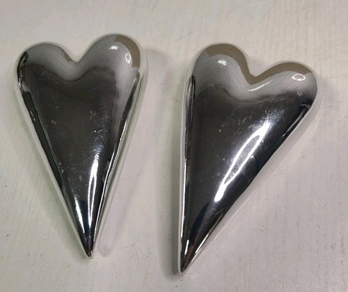 Zwei dekoherzen silber - zwei, metall
