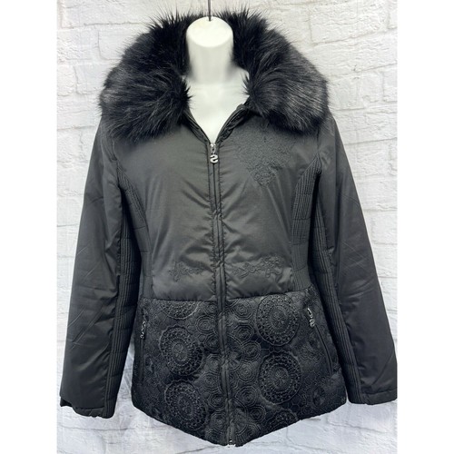 Desigual schwarze parker jacke - desigual,