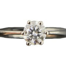 Diamantring aus 600 Platin mit funkelndem 0,5 ct Brillant | Gr. 53