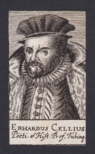 17. Jh. Erhard Cellius / historian Historiker Tübingen Portrait Kupferstich