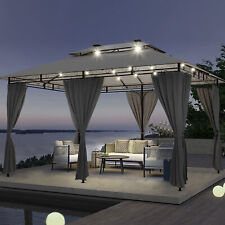 LED Pavillon 3x3/4/6m Gartenpavillon Partyzelt Gartenzelt Festzelt Gazebo neu